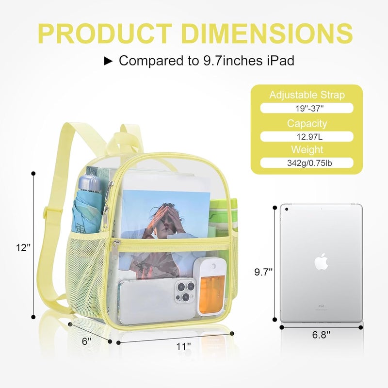 USPECLARE Clear Backpack Stadium Approved 12X11x6, Waterproof Clear Bag Stadium Backpack for Concert Work Sport Event - Image 2